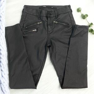 Harper Black Faux Leather Skinny Jeans